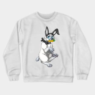 Bobtail BunnyCat: Blue Point (Black) Crewneck Sweatshirt